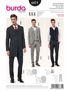Modello di completo e gilet - Burda 6871