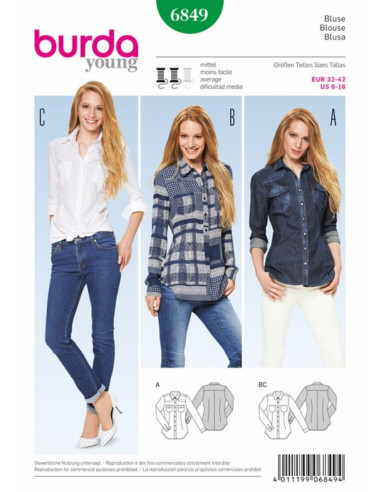 Modello di camicetta - Burda 6849
