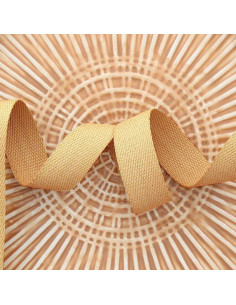 Cinghia in poliestere lurex effetto cotone - Beige scuro e oro