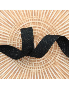 Cinghia in poliestere lurex effetto cotone - Nero e oro