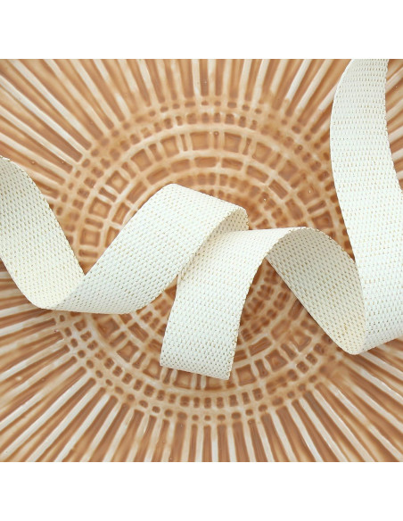 Cinghia in poliestere lurex effetto cotone - Crema e oro