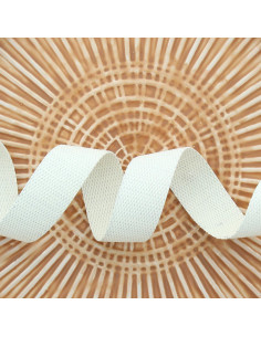 Cinghia in poliestere lurex effetto cotone - Crema e argento
