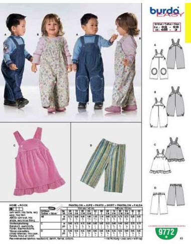 Modello di pantaloni + gonna - Burda 9772