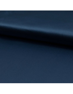 Tessuto satinato elasticizzato - Blu denim