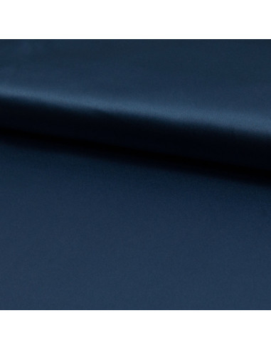 Tessuto satinato elasticizzato - Blu denim