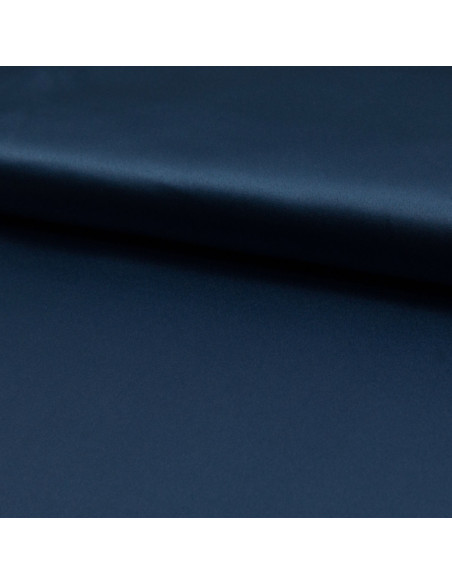 Tessuto satinato elasticizzato - Blu denim