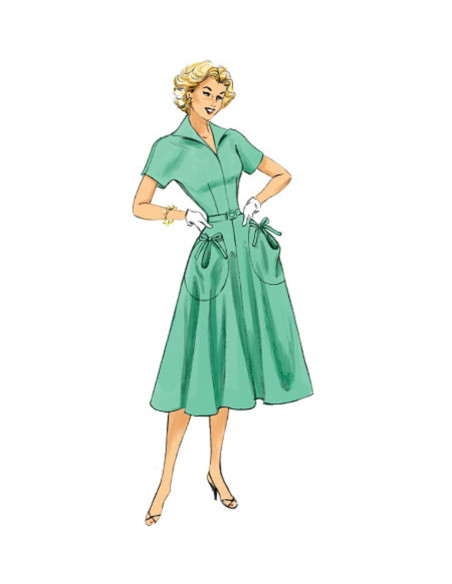 Modello di abito e cintura - Butterick 6055