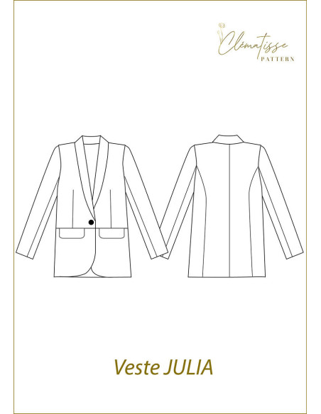 Modello di giacca Julia - Clématisse Pattern