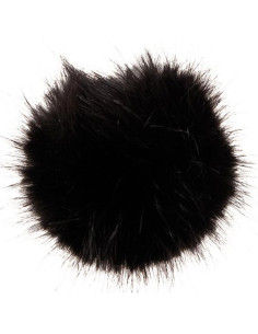 Pompon imitazione pelliccia 10 cm - Nero