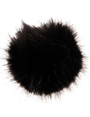 Pompon imitazione pelliccia 10 cm - Nero