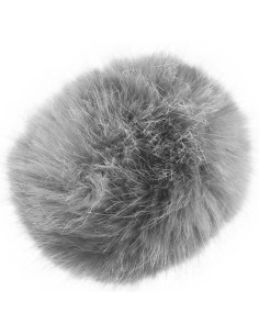 Pompon imitazione pelliccia 10 cm - Argento