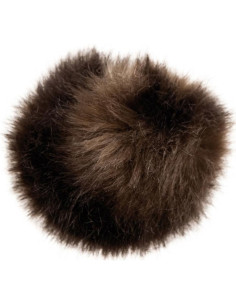 Pompon imitazione pelliccia 10 cm - Marrone scuro