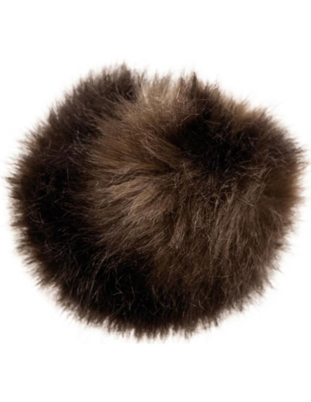 Pompon imitazione pelliccia 10 cm - Marrone scuro