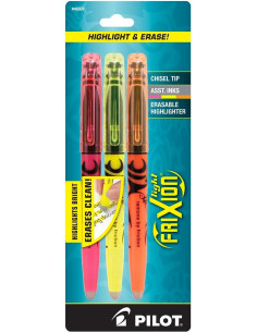 Set di 3 evidenziatori cancellabili Pilot FriXion Light - Rosa, giallo e arancione
