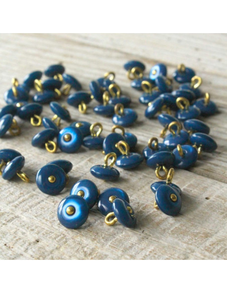 Pulsante Perla - Blu petrolio