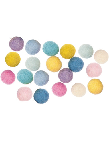 Palline in feltro - Mix pastello