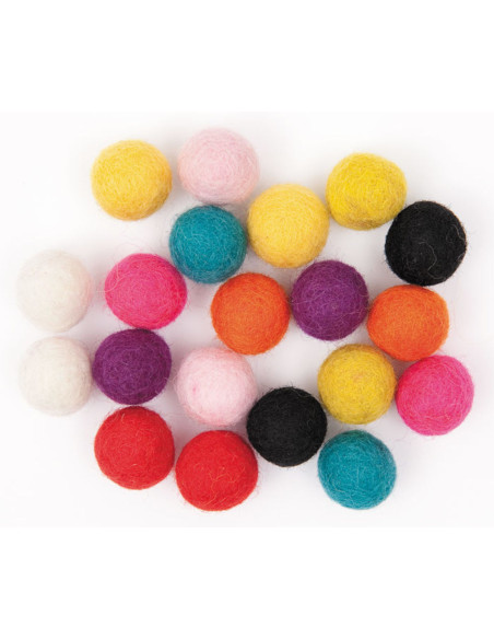 Palline in feltro - Misto multicolore