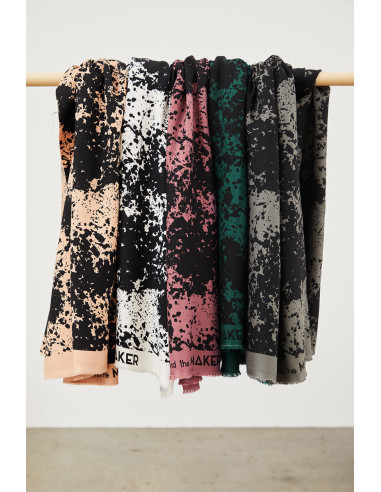 Tessuto crêpe di viscosa Shadow Splash - Rosa antico