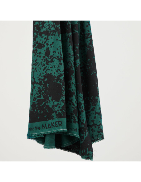 Tessuto crêpe di viscosa Shadow Splash - Verde bottiglia