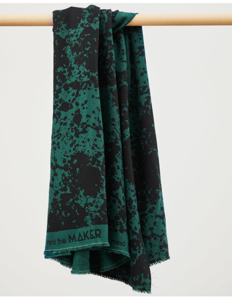Tessuto crêpe di viscosa Shadow Splash - Verde bottiglia