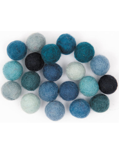Palline in feltro - Misto blu