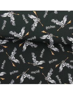 Tessuto jersey Harry Potter - Civetta e scopa