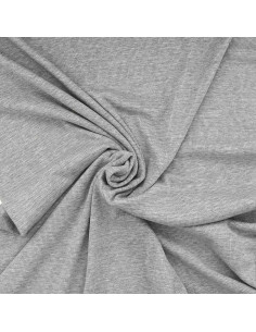 Tessuto jersey a righe lurex - Grigio