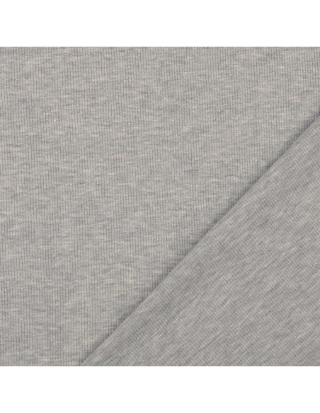 Tessuto jersey a righe lurex - Grigio