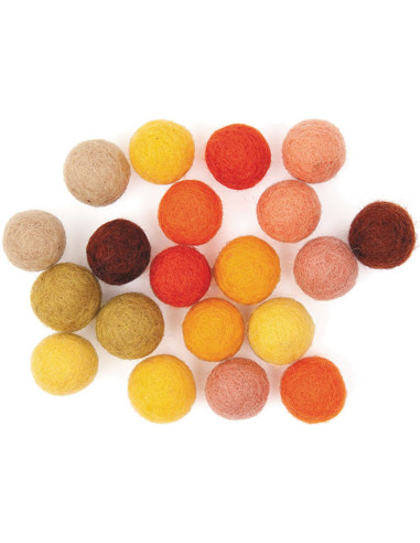 Palline in feltro - Misto giallo