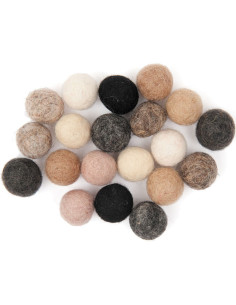 Palline in feltro - Mix naturale