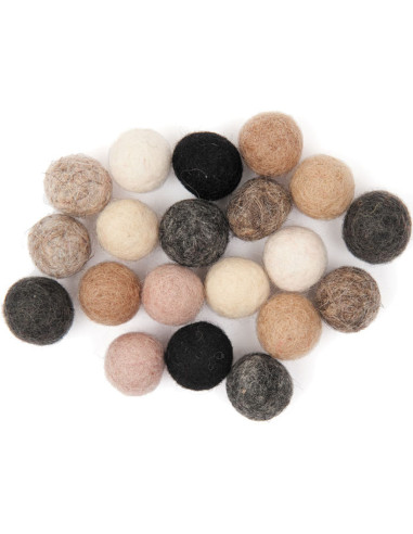 Palline in feltro - Mix naturale