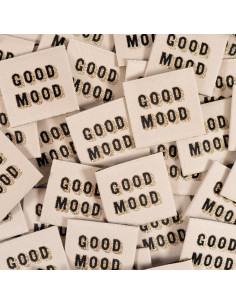 Set di 5 etichette tessute - Good Mood