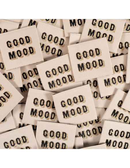 Set di 5 etichette tessute - Good Mood