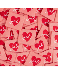 Set di 5 etichette tessute - Bel Cuore