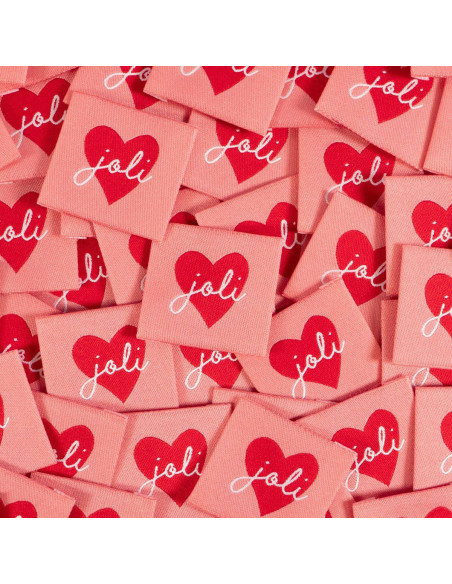 Set di 5 etichette tessute - Bel Cuore