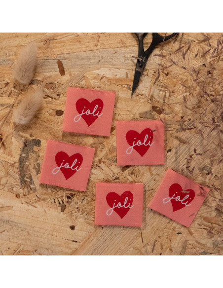 Set di 5 etichette tessute - Bel Cuore