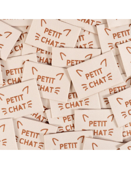 Set di 5 etichette tessute - Gattino