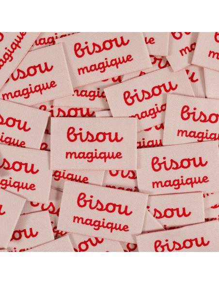 Set di 5 etichette tessute - Bacio Magico