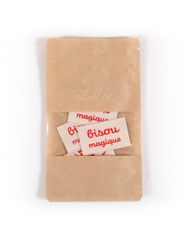 Set di 5 etichette tessute - Bacio Magico