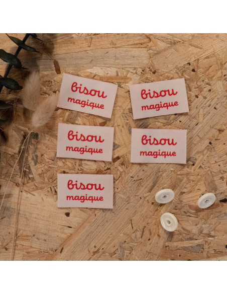 Set di 5 etichette tessute - Bacio Magico