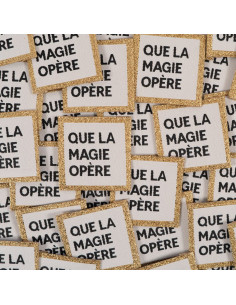 Set di 5 etichette tessute - Che la magia abbia inizio