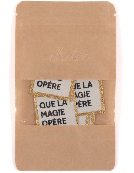 Set di 5 etichette tessute - Che la magia abbia inizio