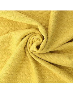 Tessuto felpato intrecciato - Giallo paglierino