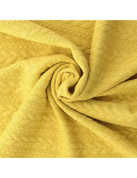 Tessuto felpato intrecciato - Giallo paglierino