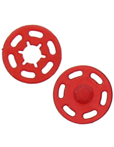 Bottone a pressione in plastica - Rosso