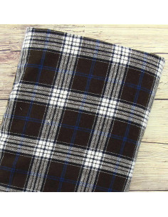 Tessuti in flanella tartan scozzese - Marrone, blu e bianco
