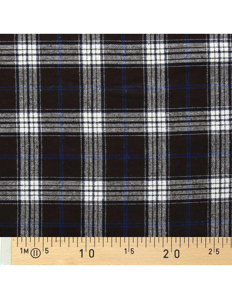 Tessuti in flanella tartan scozzese - Marrone, blu e bianco