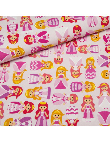 Tessuto cotone premium - Principesse rosa