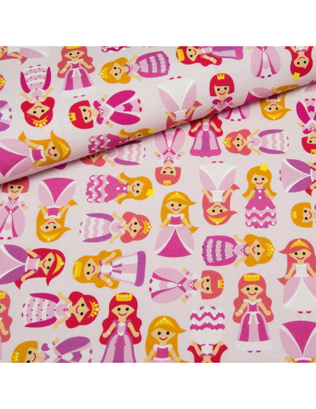 Tessuto cotone premium - Principesse rosa