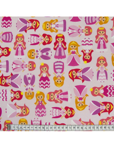 Tessuto cotone premium - Principesse rosa